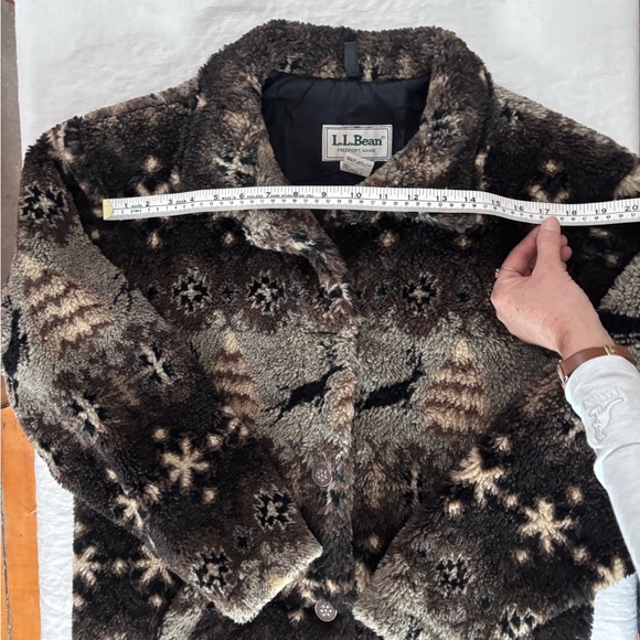 Vintage 90’s LL Bean Nordic Reindeer Button Front Fleece Jacket Size Small - Picture 8 of 15